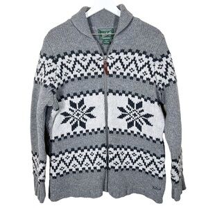 Woolrich Womens Quehanna Lambswool Charcoal Full Zip Chunky Cardigan Sweater NWT